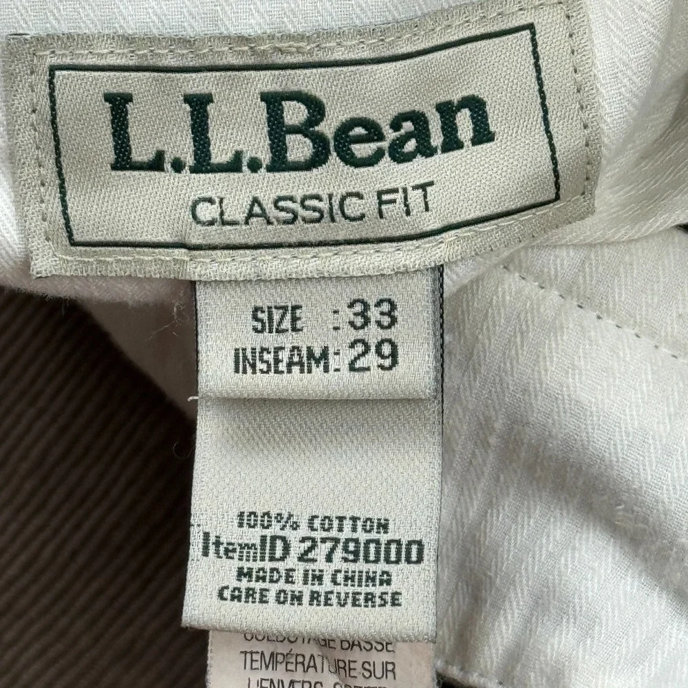 L.L. Bean‎ Corduroy Pants Mens 33x29 Brown Tan Comfort Waist Stretch Classic Fit